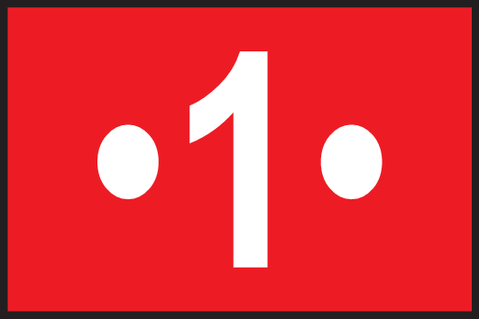 Wegzeichen/Zahlen mit Punkten/0049_white_dot1dot_bgred.png